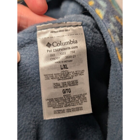 Columbia Unisex Toddler L/XL Frosty Trail ii Earflap Beanie Blue Yellow Warm - Picture 5 of 6